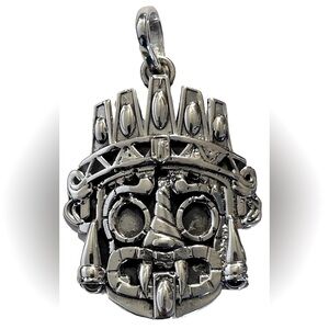 Solid Sterling Silver .925 Aztec Tlaloc Pendant - Awesome!